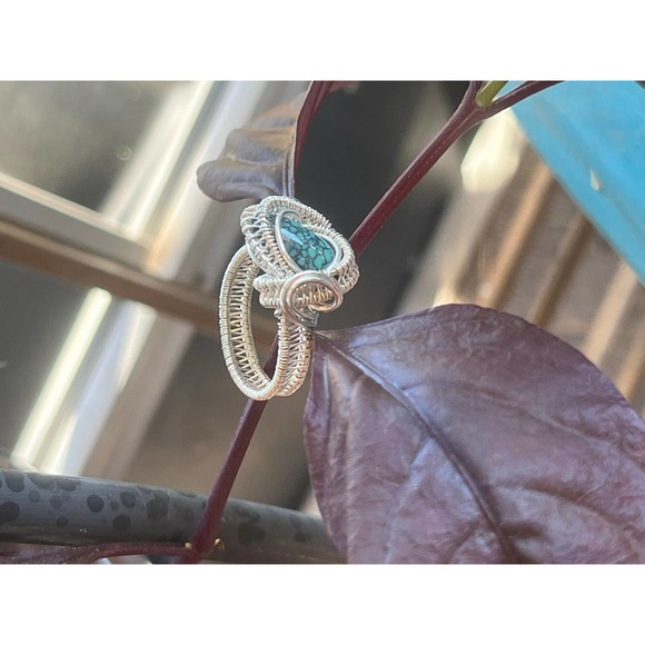 Artisan Sterling Silver Turquoise Ring - Picture 5 of 10
